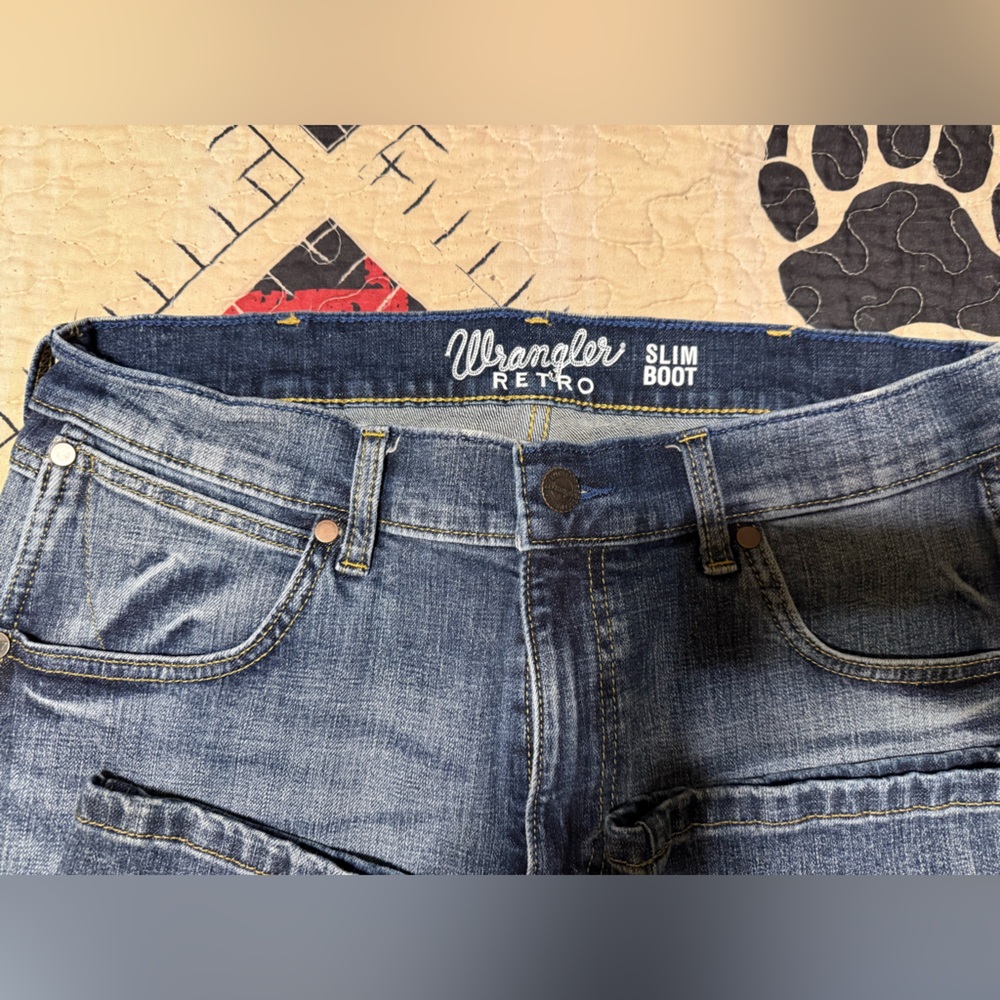 Wrangler Retro Slim Bootcut Jeans - Dark Blue
